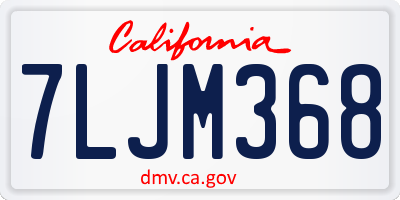 CA license plate 7LJM368