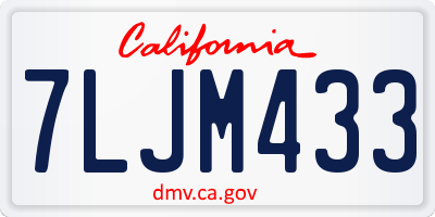 CA license plate 7LJM433