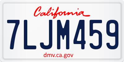 CA license plate 7LJM459