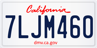 CA license plate 7LJM460