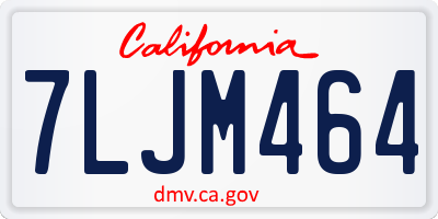 CA license plate 7LJM464