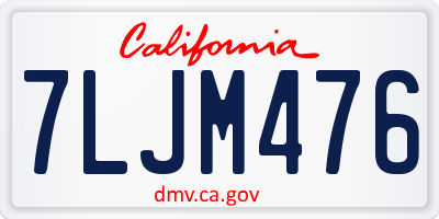 CA license plate 7LJM476