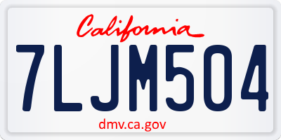 CA license plate 7LJM504