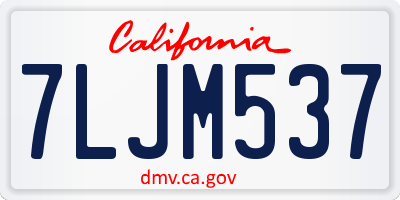 CA license plate 7LJM537