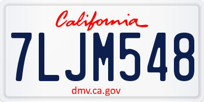 CA license plate 7LJM548