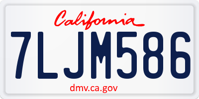 CA license plate 7LJM586