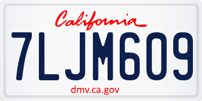 CA license plate 7LJM609