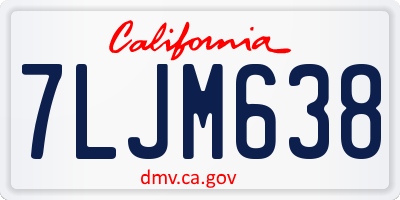 CA license plate 7LJM638