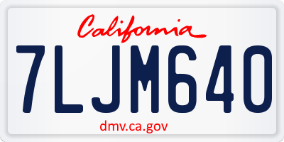 CA license plate 7LJM640