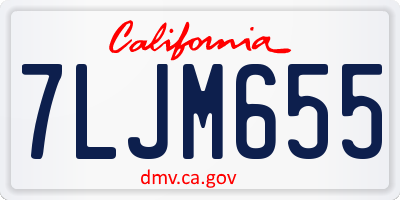 CA license plate 7LJM655