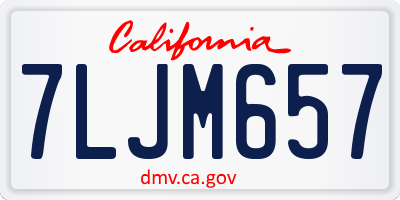 CA license plate 7LJM657