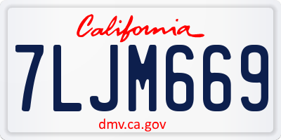 CA license plate 7LJM669