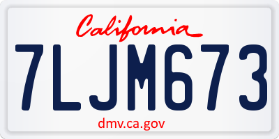 CA license plate 7LJM673