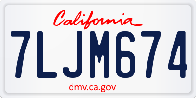 CA license plate 7LJM674