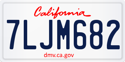 CA license plate 7LJM682