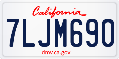 CA license plate 7LJM690