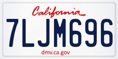 CA license plate 7LJM696