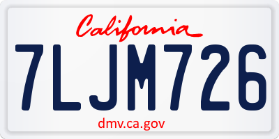 CA license plate 7LJM726