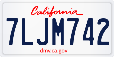 CA license plate 7LJM742