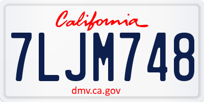 CA license plate 7LJM748