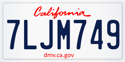 CA license plate 7LJM749