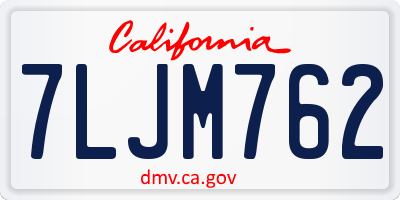 CA license plate 7LJM762