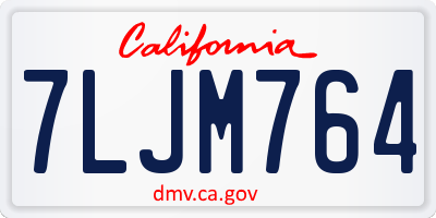 CA license plate 7LJM764
