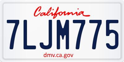 CA license plate 7LJM775