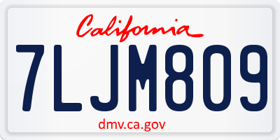 CA license plate 7LJM809