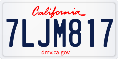 CA license plate 7LJM817