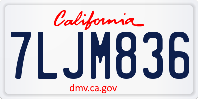 CA license plate 7LJM836