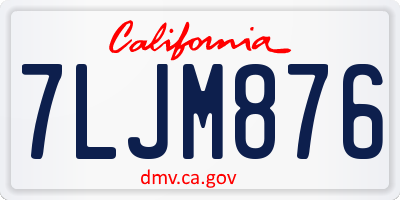 CA license plate 7LJM876