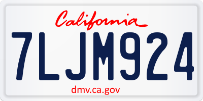 CA license plate 7LJM924