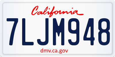 CA license plate 7LJM948