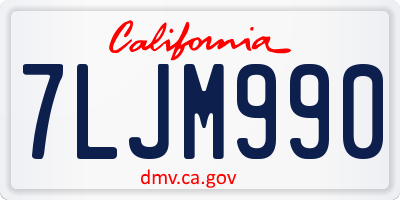 CA license plate 7LJM990