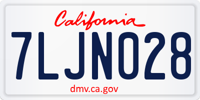 CA license plate 7LJN028