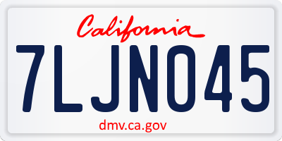 CA license plate 7LJN045