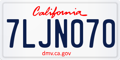 CA license plate 7LJN070