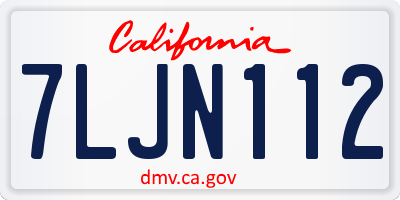 CA license plate 7LJN112