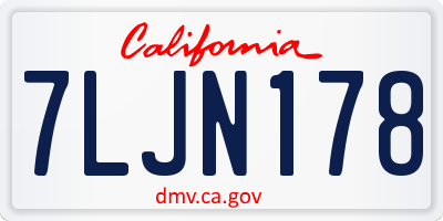CA license plate 7LJN178