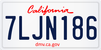 CA license plate 7LJN186