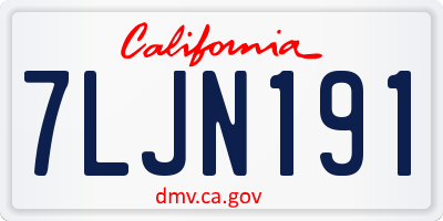 CA license plate 7LJN191