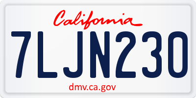 CA license plate 7LJN230