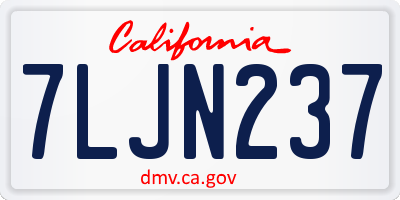 CA license plate 7LJN237