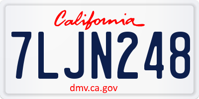 CA license plate 7LJN248