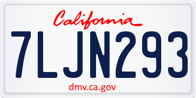 CA license plate 7LJN293