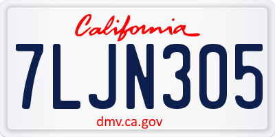 CA license plate 7LJN305