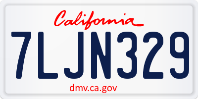 CA license plate 7LJN329