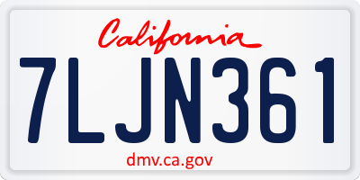 CA license plate 7LJN361