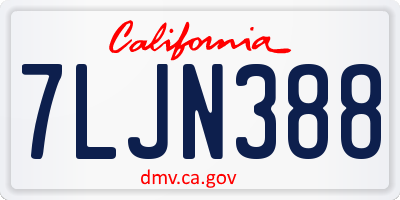 CA license plate 7LJN388